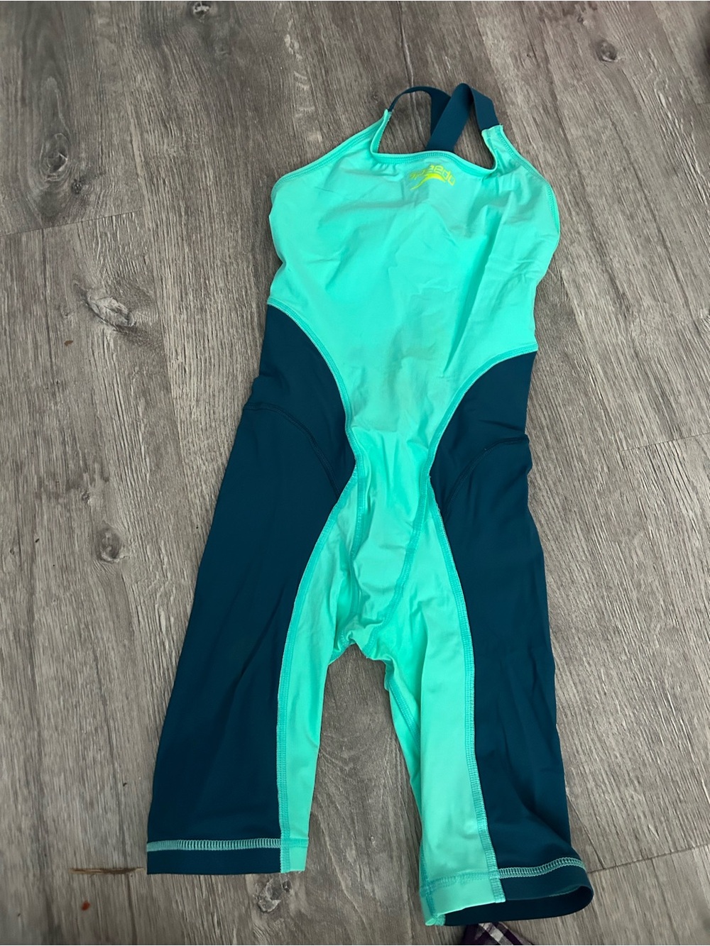 Speedo Teal and Navy Girls' One-Piece Competitive Swimsuit